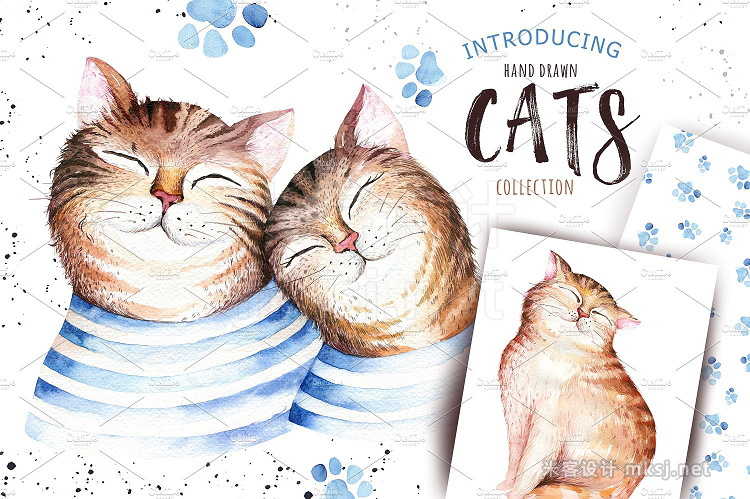 png素材 Watercolor cats collection