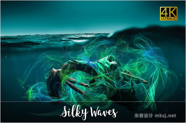 png素材 4K Silky Waves Overlays