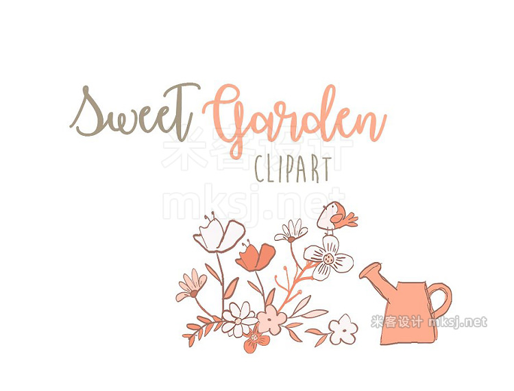 png素材 Sweet Pink Garden Wedding Clipart