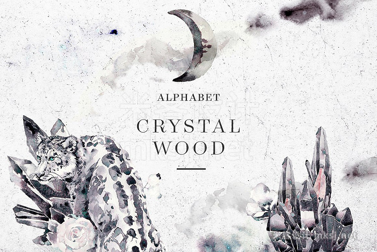 png素材 Crystal Wood Alphabet Bundle