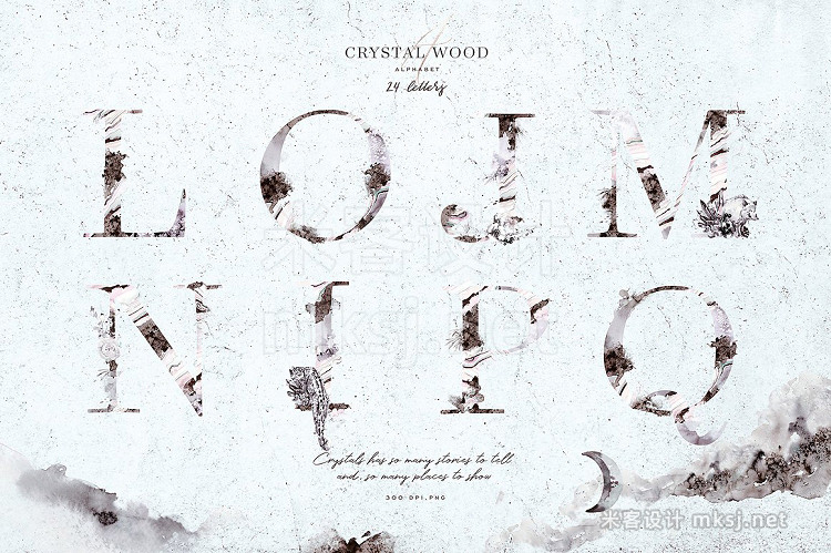 png素材 Crystal Wood Alphabet Bundle