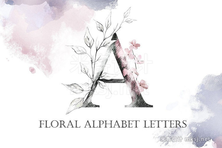png素材 Floral Alphabet Letters