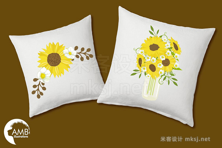 png素材 Glorious Sunflowers clipart AMB-1416