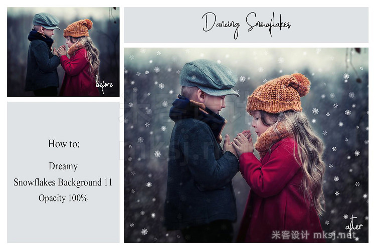 png素材 40 Dreamy Snowflakes PNG Overlays