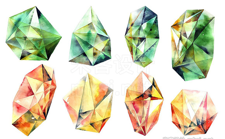 png素材 Watercolor diamonds set