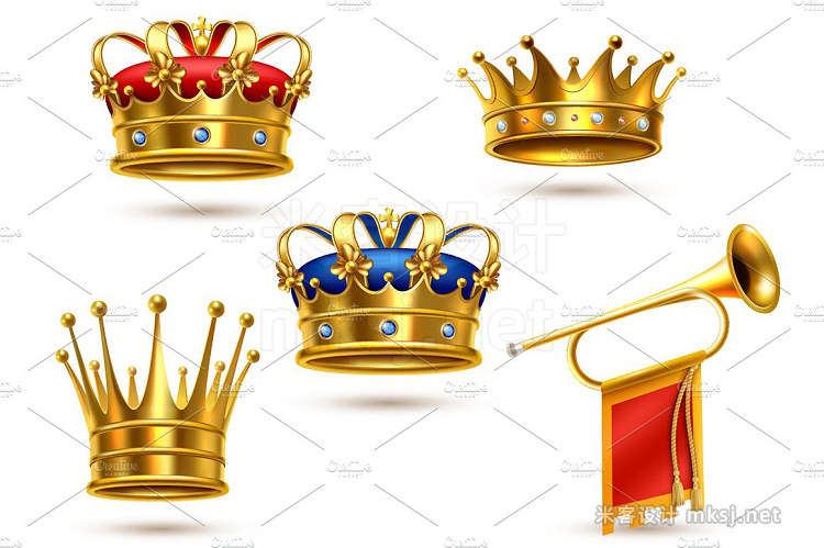 png素材 Realistic Crown Set