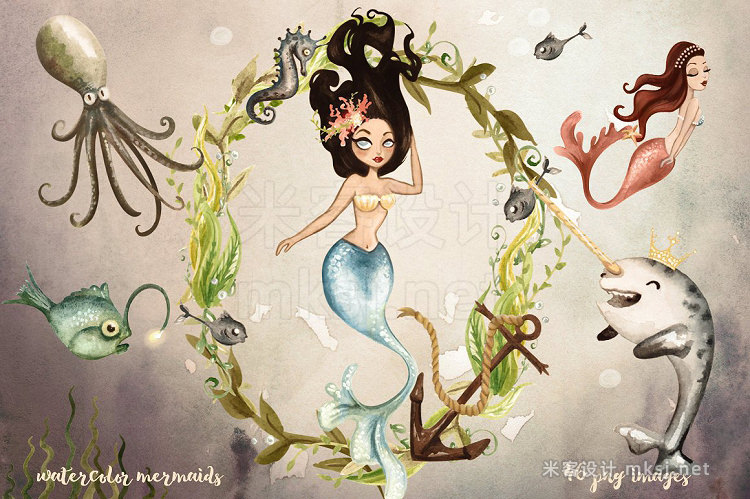 png素材 Watercolor Mermaids Collection