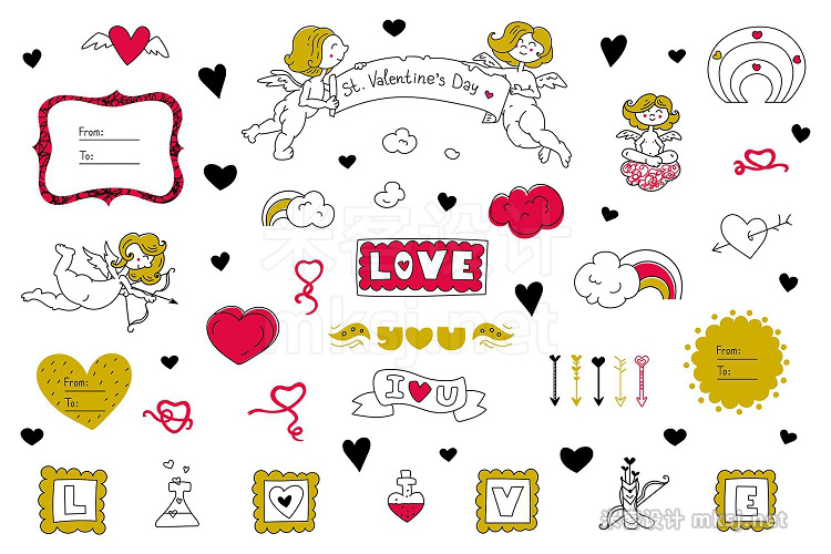 png素材 Valentine's Day graphics BUNDLE