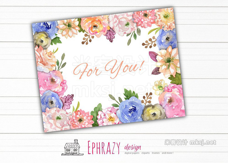png素材 Annete floral bundle Clipart paper