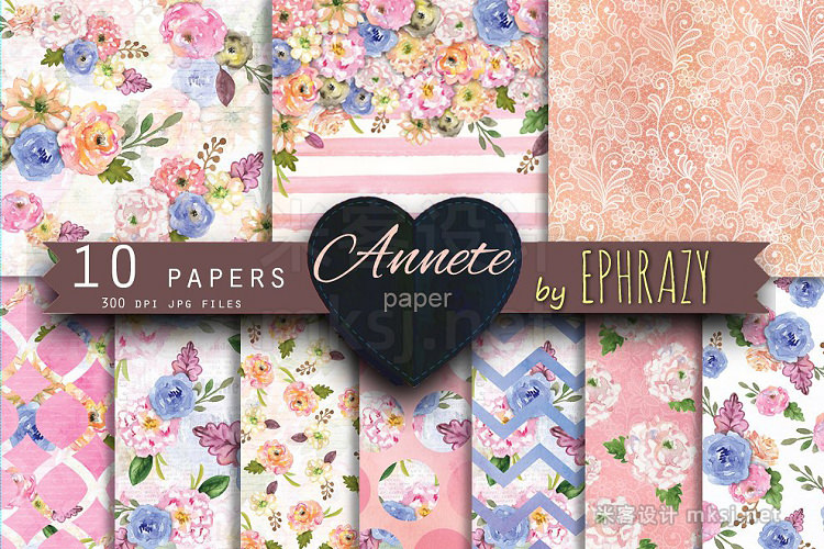 png素材 Annete floral bundle Clipart paper