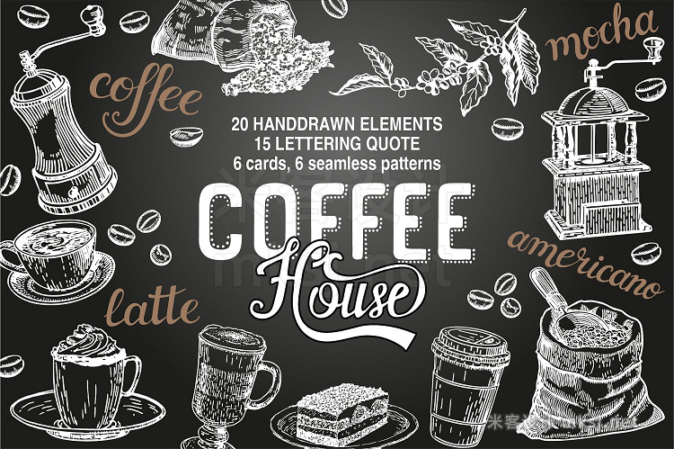 png素材 Coffee House - cliart lettering