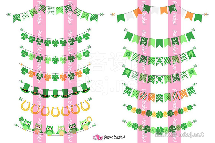 png素材 St Patrick's Day bunting banners