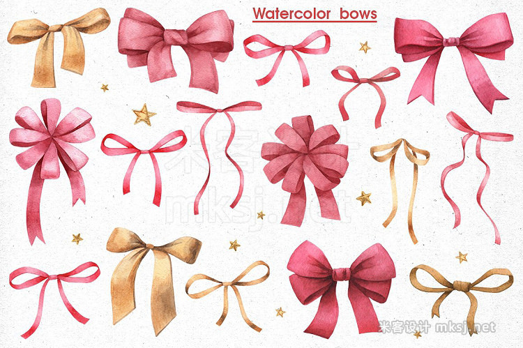 png素材 Elegant watercolor bows set