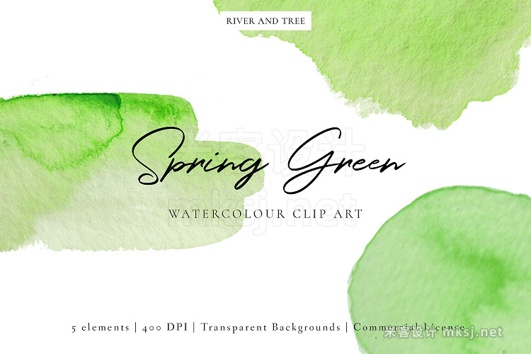 png素材 Spring Green Watercolour Clip Art