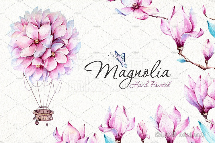 png素材 Magnolia Watercolor Set