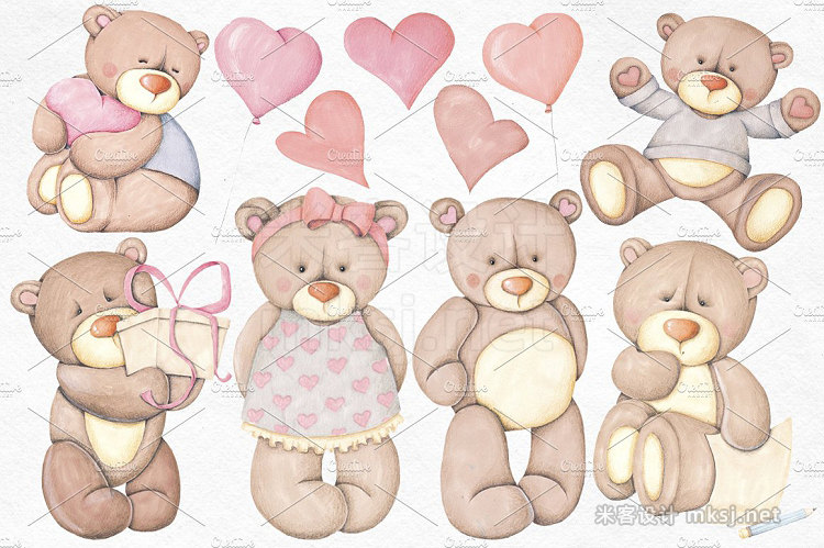 png素材 Cute Bears Hand Painted Collection
