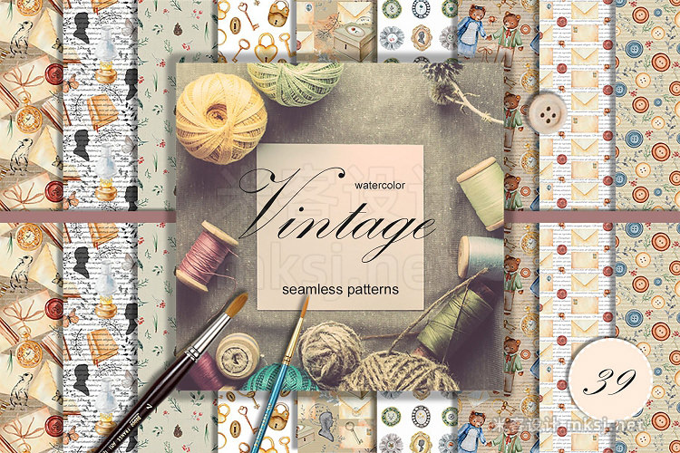 png素材 Vintage patterns collection