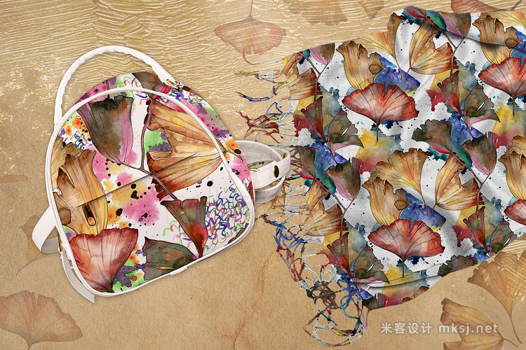 png素材 Ginkgo leaves PNG watercolor set