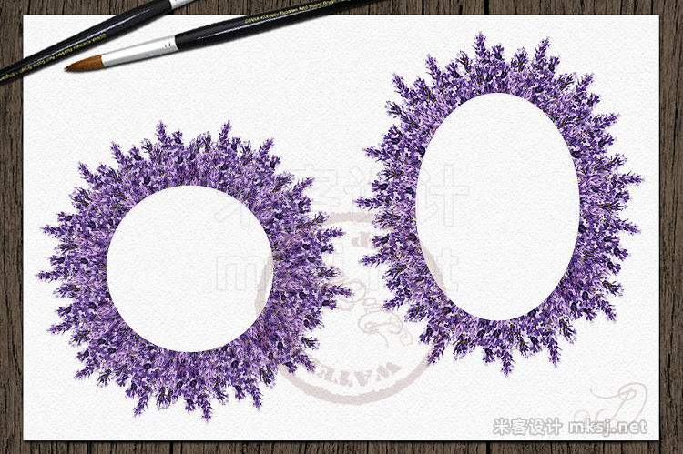 png素材 Lavender Frames Watercolor Clip Art