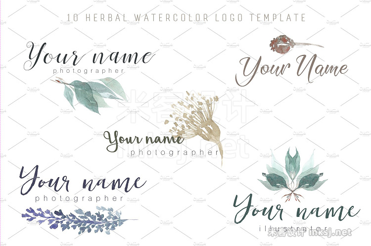 png素材 Watercolor plants herbal elements