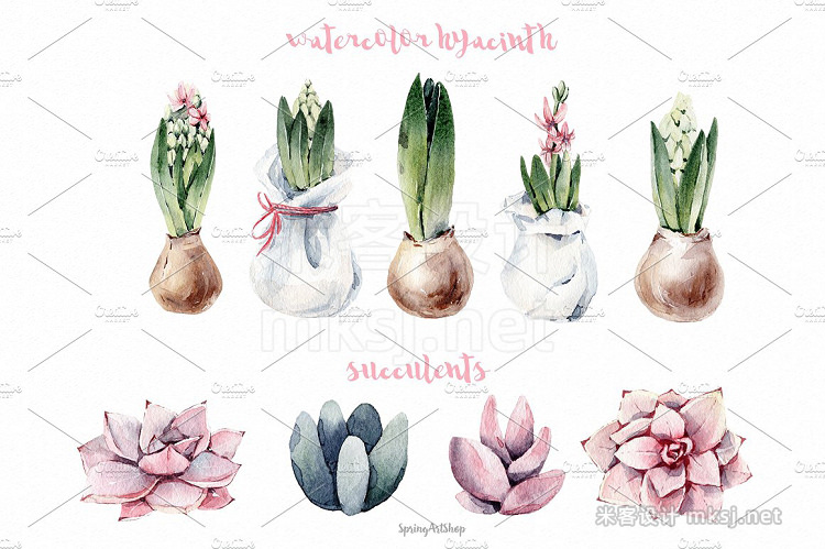 png素材 Spring watercolor compositions