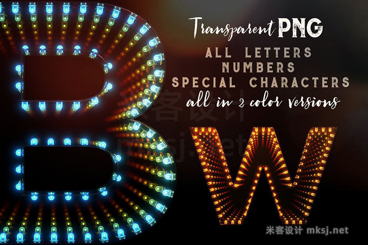 png素材 Night Lights - 3D Lettering