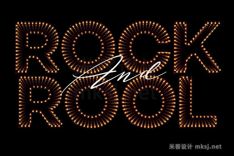 png素材 Night Lights - 3D Lettering