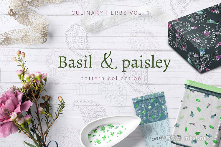png素材 Basil paisley - pattern collection