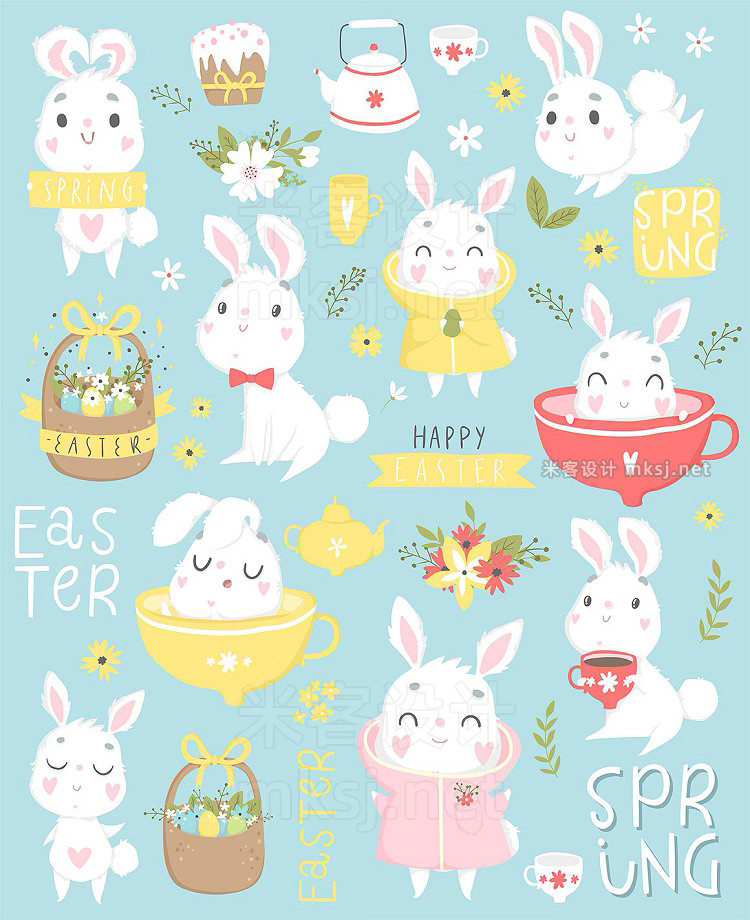 png素材 Easter Bunny - spring set