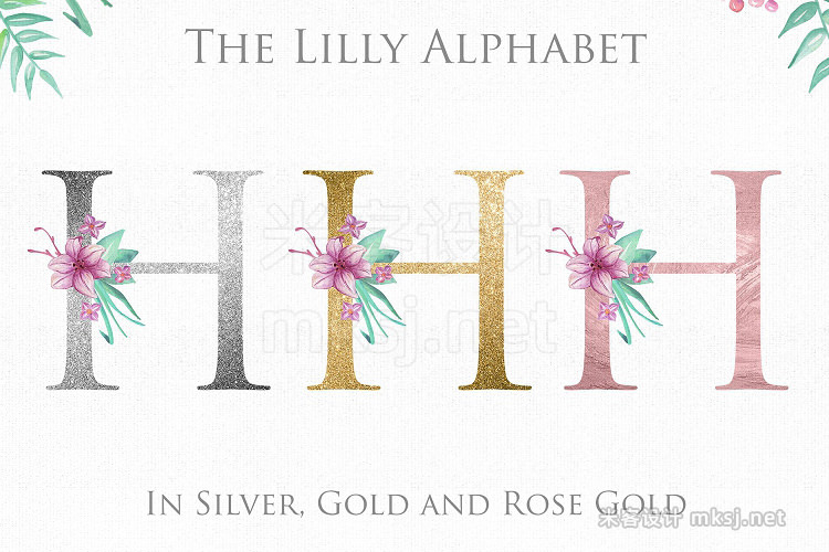 png素材 Lilly Alphabet Graphic Set