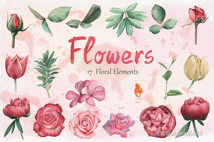 png素材 Flowers Handpainted Watercolor