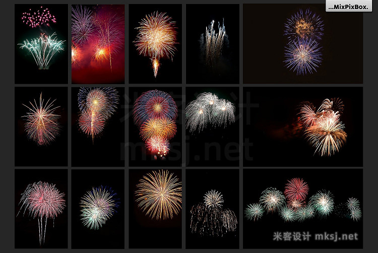 png素材 100 Fireworks Overlays
