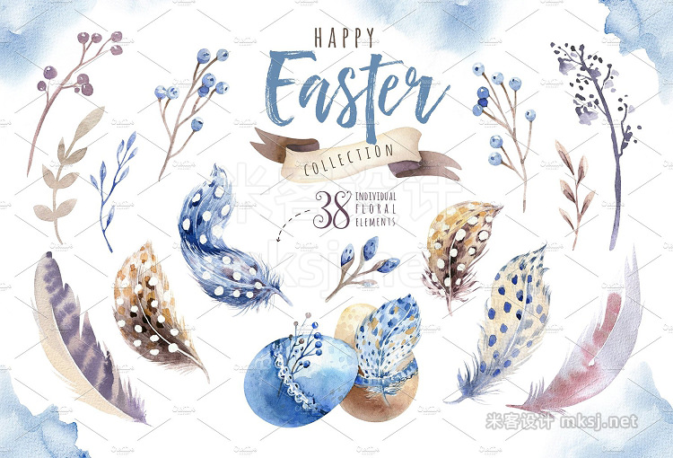 png素材 Watercolor easter collection