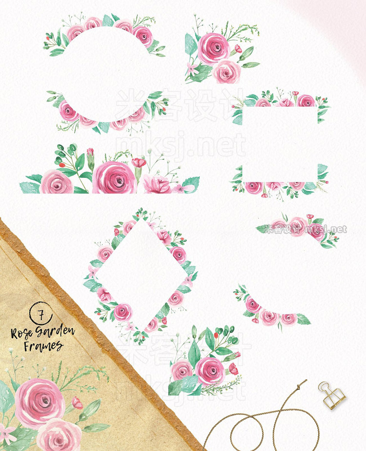 png素材 Watercolor Rose Wedding Clipart