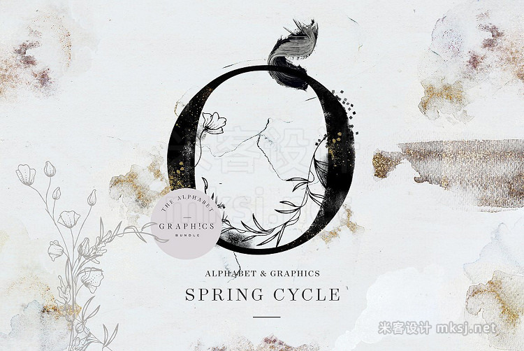 png素材 Spring Cycle Alphabet Graphics