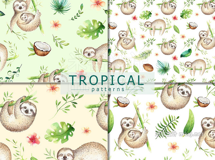 png素材 Tropical party III Sloth collection