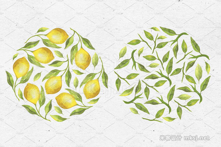 png素材 Lovely Lemons Watercolor collection