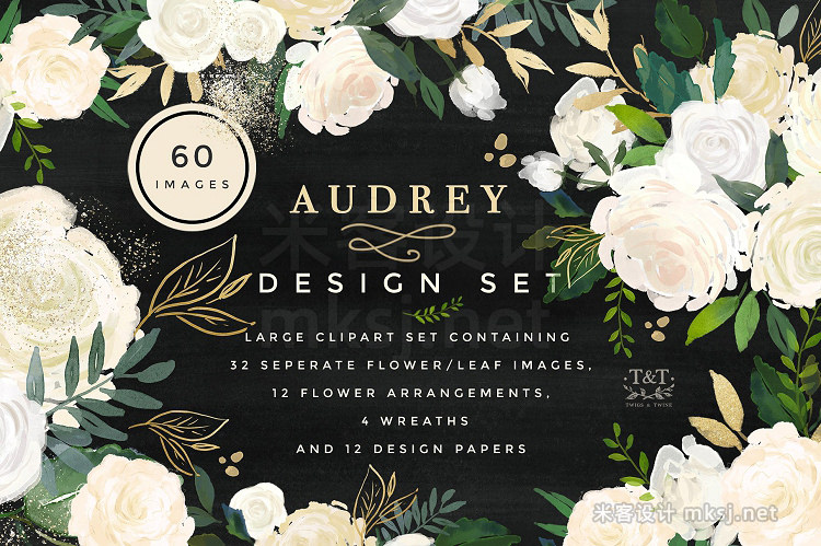 png素材 Watercolor Floral Design Set -Audrey