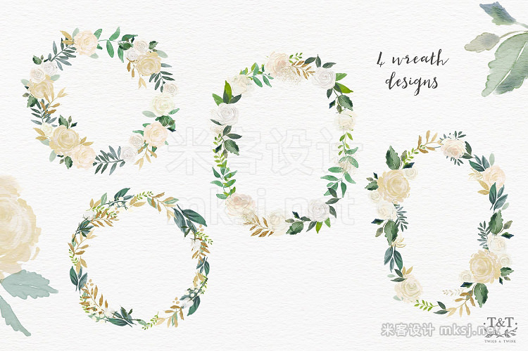 png素材 Watercolor Floral Design Set -Audrey