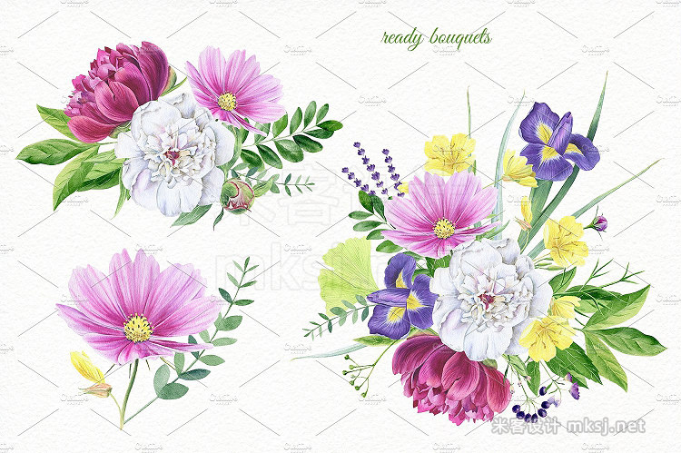 png素材 Florals watercolor set