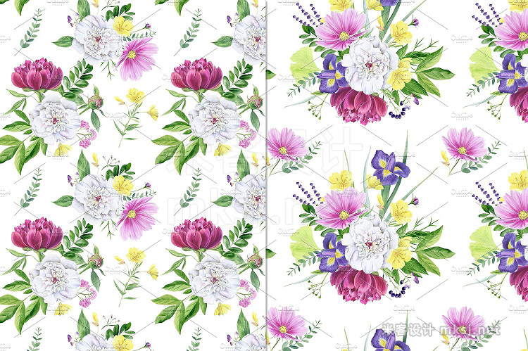 png素材 Florals watercolor set