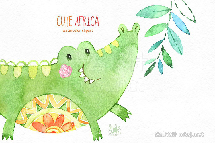 png素材 Cute Africa Animals Florals