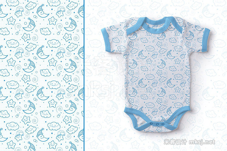 png素材 Baby Digital 8 seamless patterns