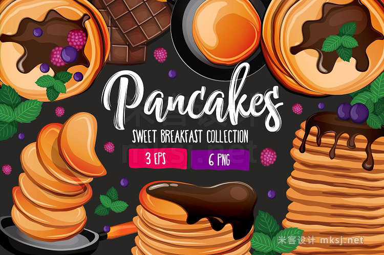 png素材 Pancakes Sweet Breakfast Collection