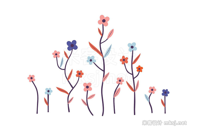 png素材 Butterflies and flowers vector set