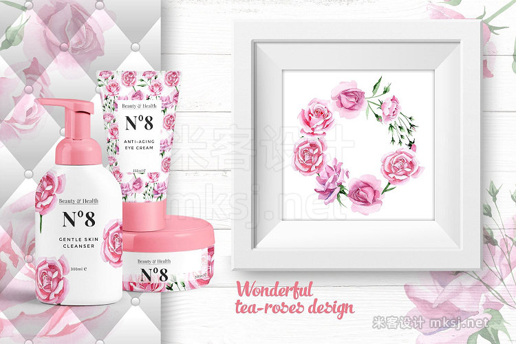 png素材 Tea-rose PNG watercolor set