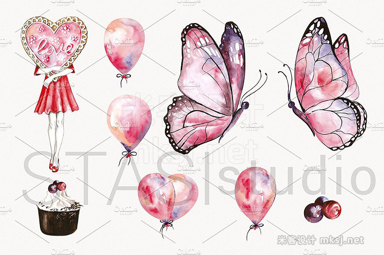 png素材 Love Clipart Pink Butterflies