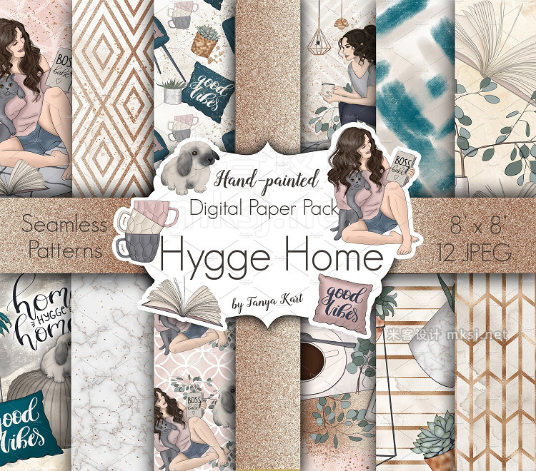 png素材 Home Hygge Home Hand Painted Design