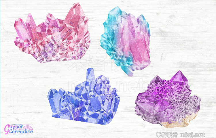 png素材 Natural Gemstones Watercolor