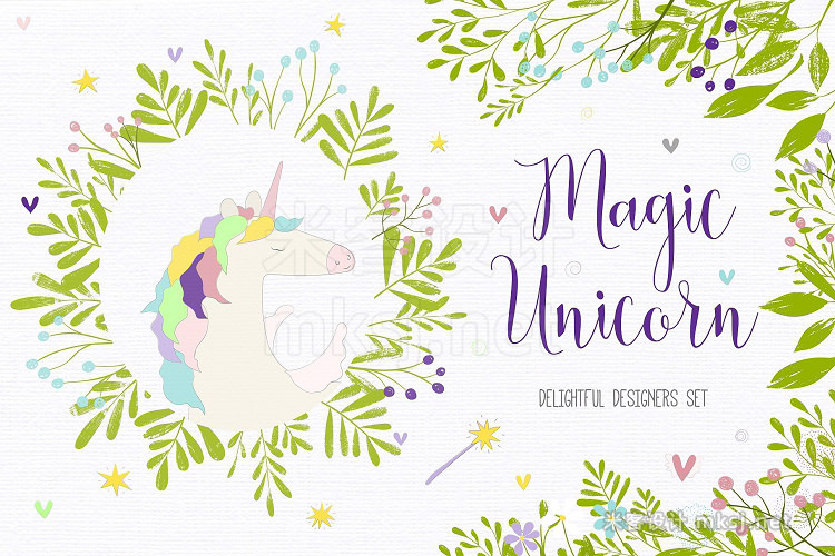 png素材 Magic Unicorn Graphics Bundle